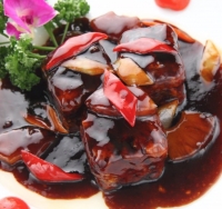 黒酢酢豚⇒1,280円, 黑醋咕咾肉 (Sweetsour pork recipe)