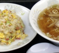 チャーハンセット⇒1,200円, 半チャーハン、ラーメン