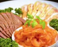 【110】棒棒鶏、牛肉、くらげの盛り合わせ（三品冷菜）⇒1,706円, 税込